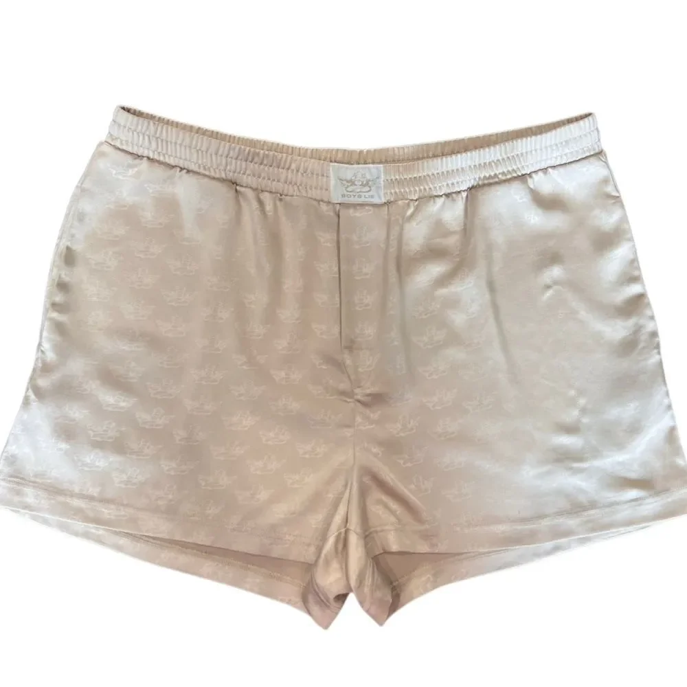 Boys Lie Satin Lounge Shorts all-over cherub print Size XXL - Picture 11 of 16